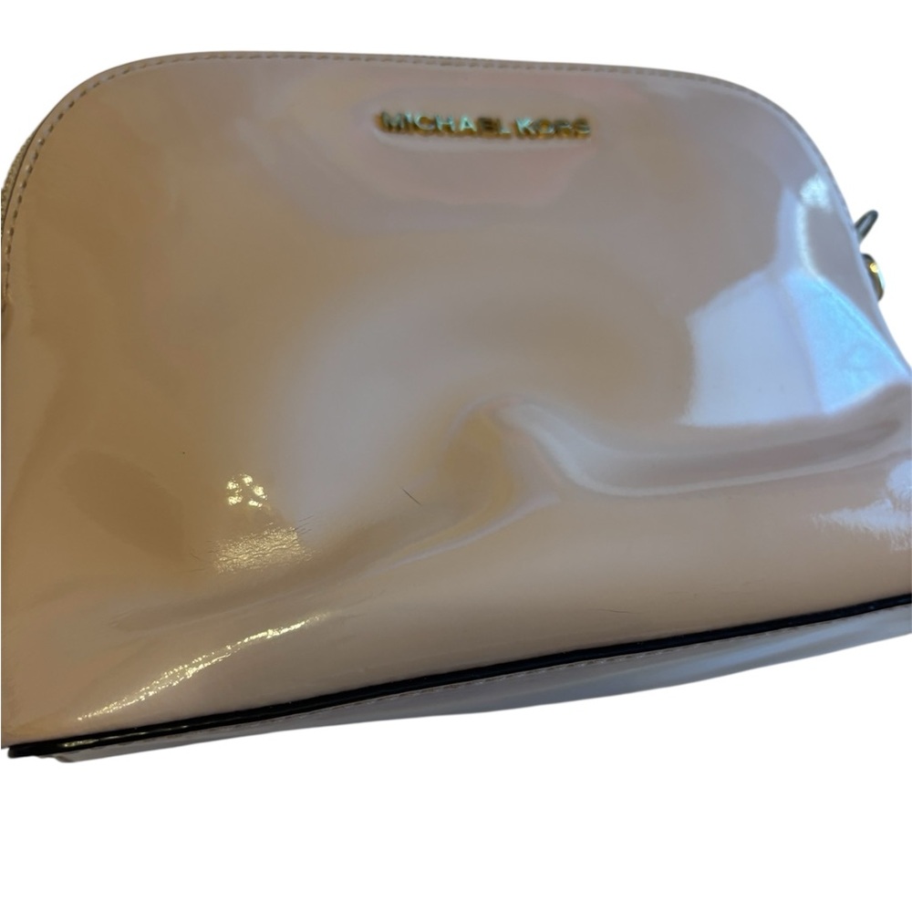 Michael Kors Glossy Cream Cosmetic Bag